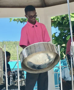 Ronald Lee Jr. performs at Frank Powell Park in Cruz Bay. (Photo by Lisa Etre)