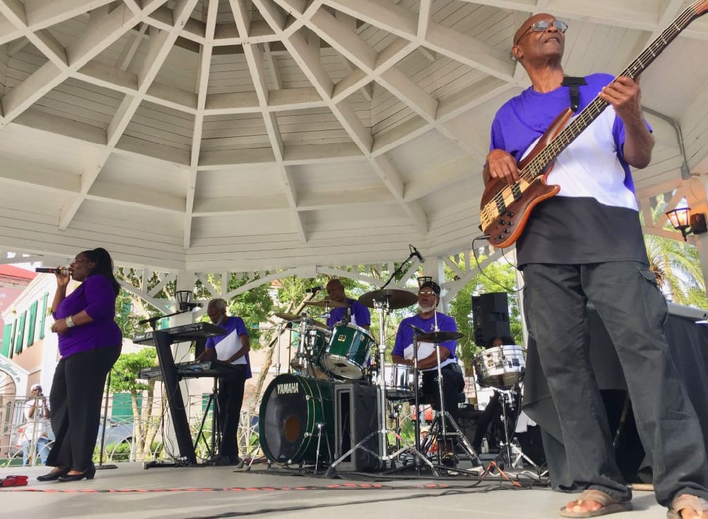 The Full Circle band performs at Emancipation Gardens on Tuesday afternoon.