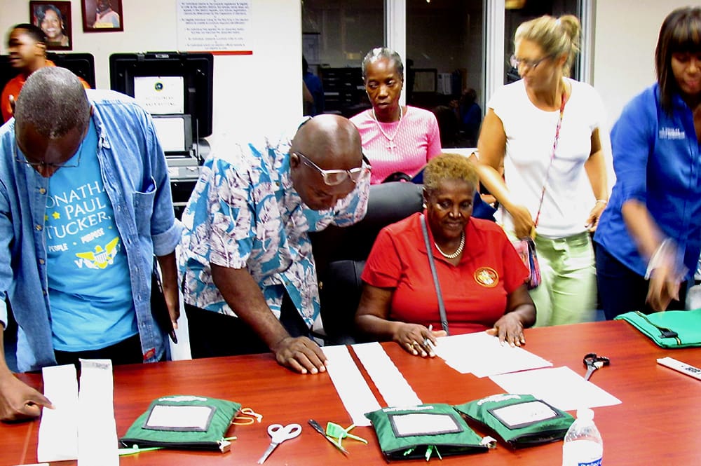 Election night was a whirlwind of activity after Saturday's Democratic primary. (Gerard Sperry photo)