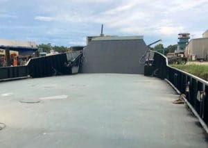 The deck of Grand Vic, undergoing trials in Alabama. (Photo from Love City Car Ferries)