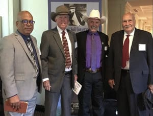 From left: USDA-NRCS Caribbean Programs Specialist Manuel Rios; Virgin Islands Conservation District inductee Hans Lawaetz; NACD President Brent Van Dyke, and Suroeste Conservation District inductee, José B. Ramírez. (USDA-NRCS photo)