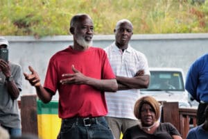 St. Croix farmer Dale Brown of Sejah Farms asks USDA Secretary George Perdue of a dedicated USDA resource office in the V.I.