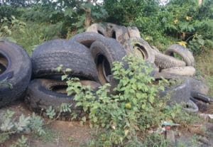 The territory's landfills contain an estimated 600,000 used tires.