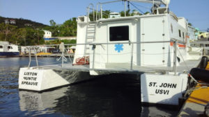 The Health Department dedicated a state-of-the art ambulance boat in Sprauve's name in 2015. The vessel sustained minor damage in the passage of Hurricane Irma. After it was repaired a few weeks later, Sprauve took the wheel and guided it back to Cruz Bay.