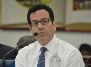 IGY Chief Executive Officer Thomas Mukamal appears before the USVI Senate in 2018. (File photo by Barry Leerdam, V.I. Legislature)