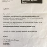 letter from Bellevue management