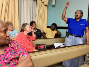 St. John residents have plenty to say at the August 2017 CZM hearing conducted by NOAA on St John.