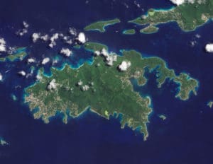 St. John from satellite. 'Everything looks simpler from 35,000 feet.' Frank Schneiger.