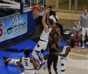 Tournament MVP Dean Wade scores on a putback dunk during second half action of Monday’s Championship Game.