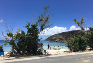 The beach at Maho Bay. Officials warned beachgoers to leave their valuables at home rather than in their car or at the beach.