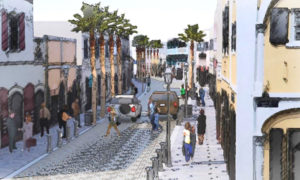 A rendering shows what Main Street is supposed to look like when the work is done. (From the Department of Public Works website)