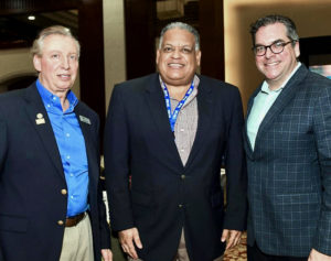 From left, Frank Comito of the Caribbean Hotel and Tourism Association, Tourism commissioner designee Joe Boschulte, and and Matt Cooper, also of CHTA, at the Caribbean Travel Marketplace in Montego Bay, Jamaica. (Photo submitted by the V.I. Department of Tourism)