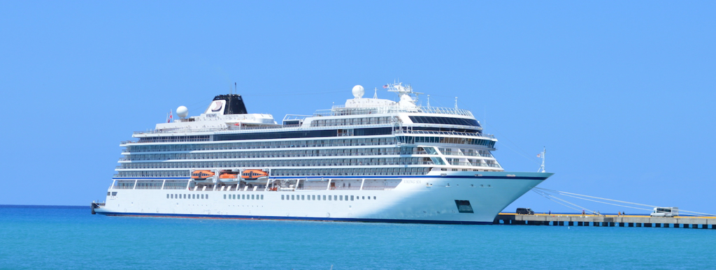The cruise ship Viking Sea at the VIPA pier in Frederiksted in March 2018. (Bill Kossler photo)