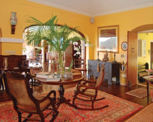 West Indian antiques enhance the great room.