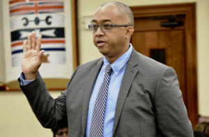 BIR Director nominee Joel Lee testifies before the Senate Rules and Judiciary Committee on Thursday. (Barry Leerdam photo for USVI Legislature)