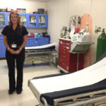 Nicole Sawyer RN in modular ER