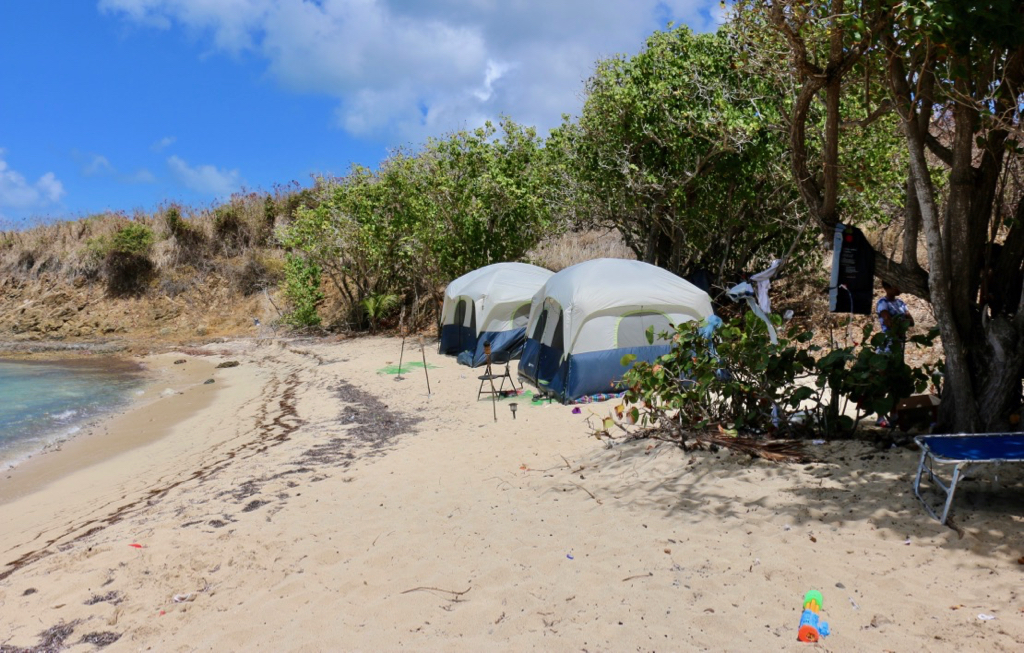 Tucked quietly into the far end of the beach, tents are haven of peace and privacy away from the activities. (Linda Morland photo)