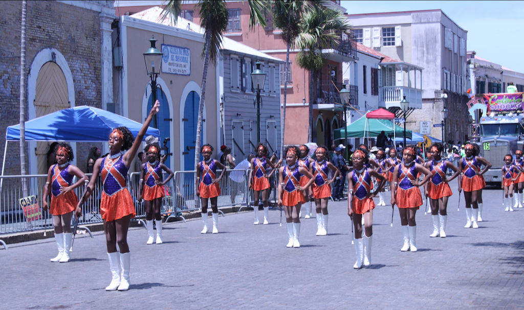 The St. Croix Majorettes prepare to step off in the Children's Parade. (Bethaney Lee photo)