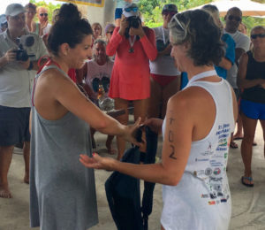 First-place finisher Marina Falcone, right, receives her award from Tonia Lovejoy. (Amy Roberts photo)