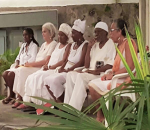 Council of Elders members, from left, Shalima Edwards, Sara Hayes, Qiyahmah Rahman, Tahirah Abu Bakr, Etherero Akinshegun and Frandelle Gerard are presented to the community at an event in 2016. (Submitted photos)