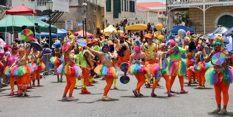 The Gypsies Carnival Troupe perform at the 2019 St. Thomas Carnival. tribute this year to Ronnie Lockhart with a candy-themed entry. (Photo provided by V.I. Carnival Committee)
