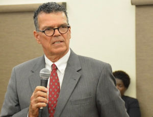 Douglas Brady thanks the legislature for approving his reappointment to the Superior Court. (Photo by Barry Leerdam, Legislature of the Virgin Islands)
