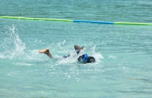 A youngster learns the joy of swimming (sap photo)