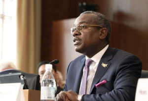 Gov. Albert Bryan testifies before the House Energy Committee earlier this year. (Photo supplied by Government House)
