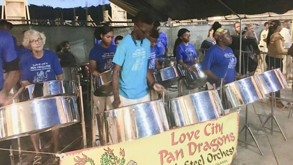 Ronald Lee Jr., in light blue, leads the Pan Dragons. (Source photo by Amy Roberts)