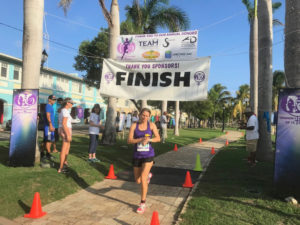 Second-place finisher Brigit Klien finishes the two-mile course. (Elisa McKay photo)