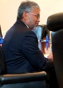 Senior Executive Vice President and Chief Operating Officer Ganesh Kumar answers questions after his presentation prepared for the Virgin Islands Banking Board. (Source photo)