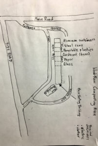 Gary Ray's sketch of how a recycling center might be laid out.