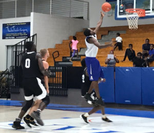 Shakoy Peters hits a lay-up in the second half for a USVI All-Star team that fell to Northern Kentucky on Wednesday night. (Source photo by Kyle Murphy)