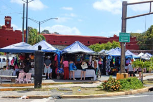 Crowds gather at Vendors Plaza on St. Thomas. (File photo by the USVI Legislature)