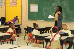 Students and teachers start the school year at Pearl B. Larsen School. (Department of Education photo)
