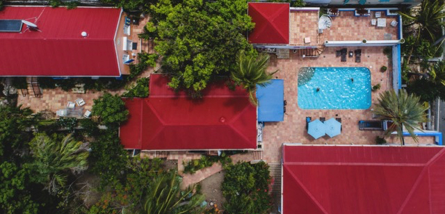 Aerial view of the Sugar Apple Bed and Breakfast. (Photo by Blake Gardner)