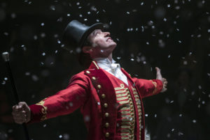 Hugh Jackman in a scene from his 2017 movie, "The Greatest Showman." The veteran of the "X-Men" movies among a wide variety of roles, will appear in "The Music Man" on Broadway in 2020. (Publicity photo)