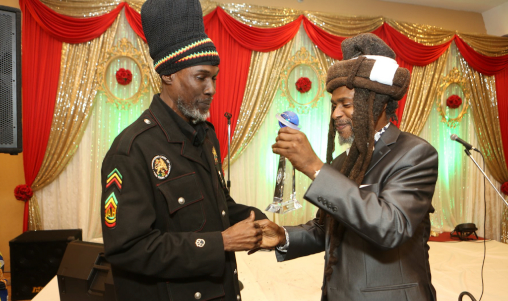 Akae Beka receives a Lifetime Achievement Award (Photo from the Steel Pulse Face Book page)