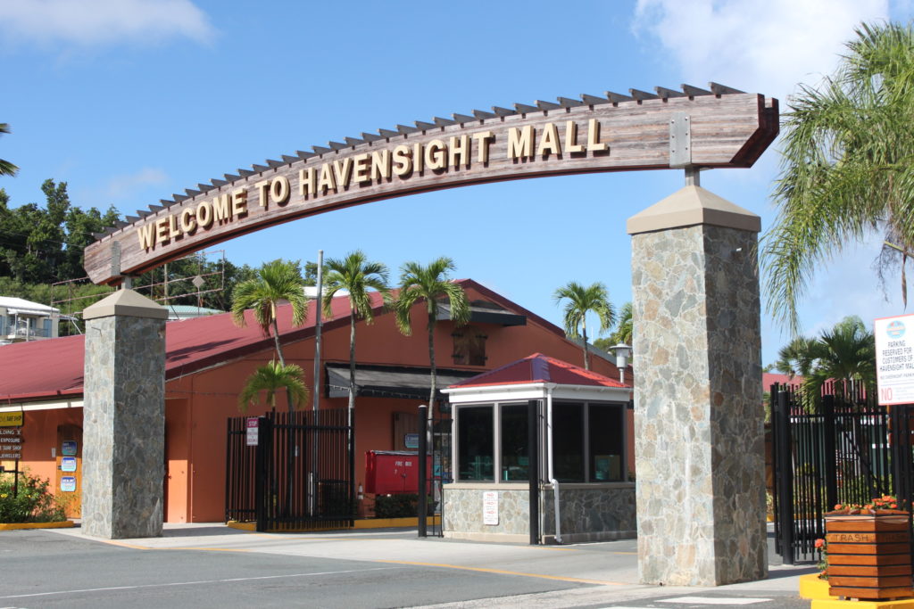 The Havensight Mall entrance. (Source photo by Bethaney Lee)