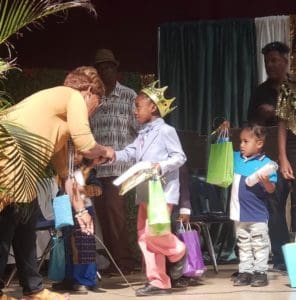 Rah’Kim Clark takes the crown for the PeeWee Division at Saturday's St. Croix Junior Calypso compettion.