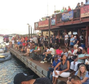 All the best spots on the Christiansted boardwalk were taken early in anticipation of this favorite holiday event. (Source photo by Don Buchanan)