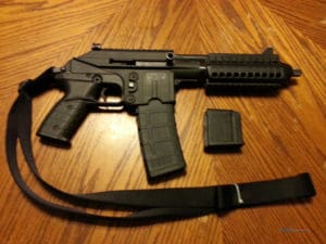 A KEL TEC PLR-16 semi-automatic pistol, similar to the one shipped illegally into the territory.