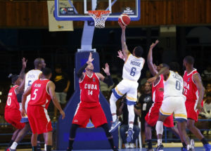 Walter Hodge scores 2 of his game-high 22 points in the Virgin Islands Friday victory over Cuba Friday in Havana.