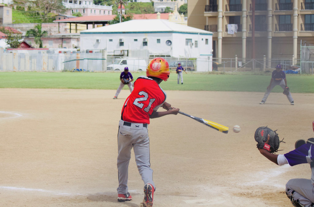 Jamali Allick Jr. takes a swing at a pitch. (Photo by Nour Suid)