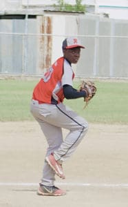 Pitcher T'Marii Francis goes into his stretch. (Photo by Nour Suid)