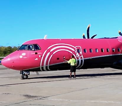 Silver Airways’ inaugural ATR72 flight from Puerto Rico touched down Wednesday morning. (Source photo by James Gardner)