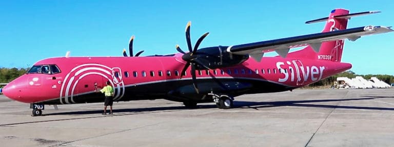 Silver Airways’ inaugural ATR72 flight from Puerto Rico touched down Wednesday morning. (Source photo by James Gardner)