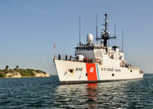 U.S. Coast Guard Cutter Thetis was on hand to lend assistance. (U.S. Coast Guard photo)