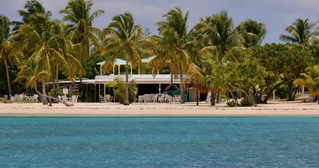 The beach at Hotel on the Cay was empty Sunday morning. (Source photo by Linda Morland)