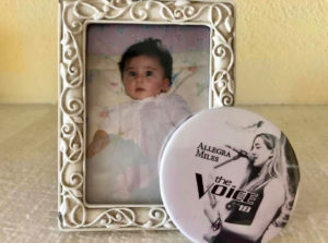 Allegra Miles as a baby and as a contestant on 'The Voice.' (Photo by Thia Muileburg)